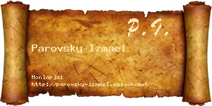 Parovsky Izmael névjegykártya